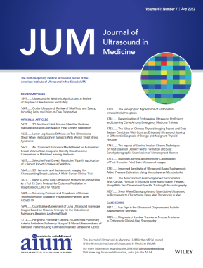 Journal of Ultrasound in Medicine (JUM) cover image